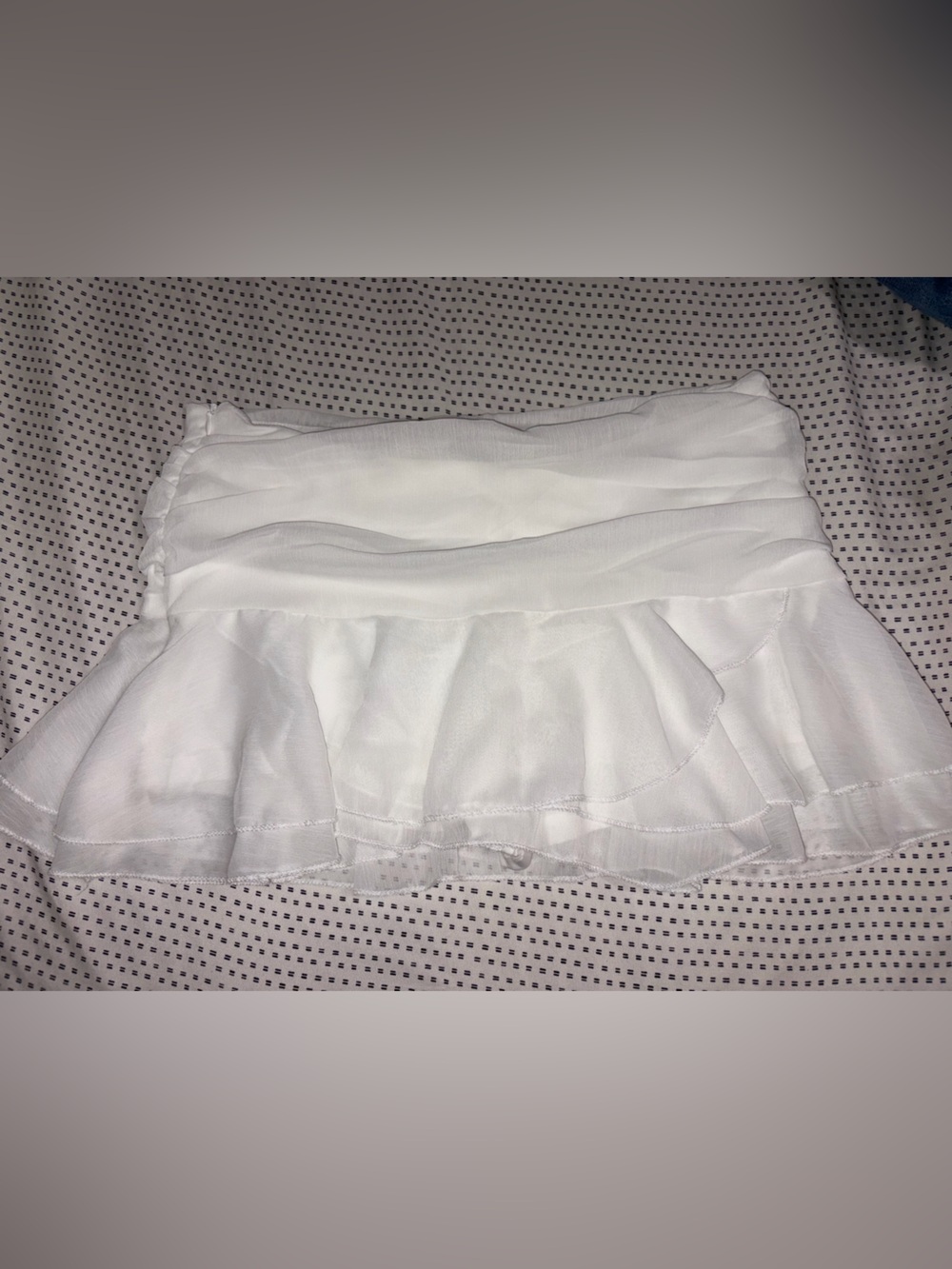 SHEIN White Layered Ruffle Mini Skirt